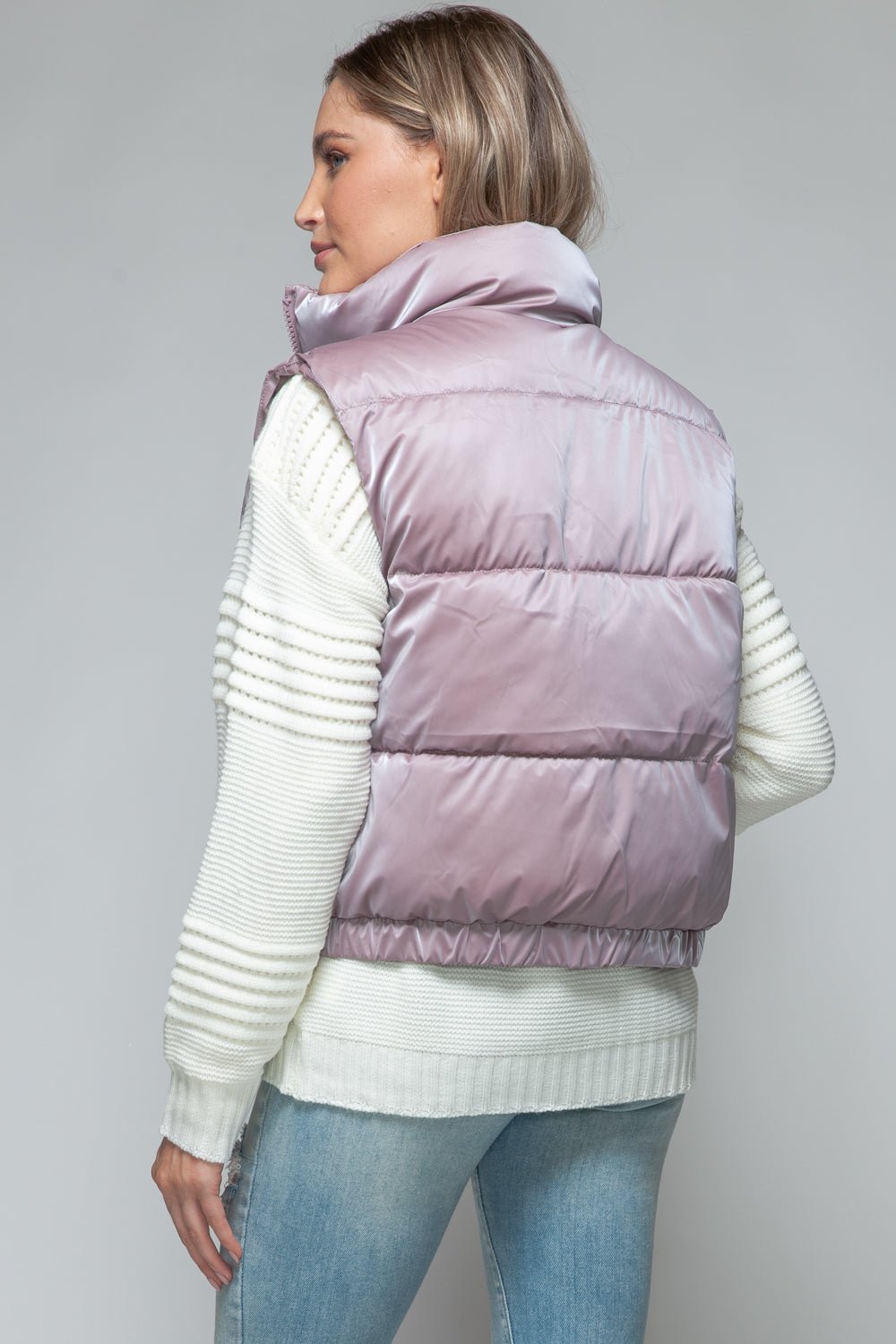 SNOBBISH - Faux Fur Lined Quilted Vest in Dark Rose