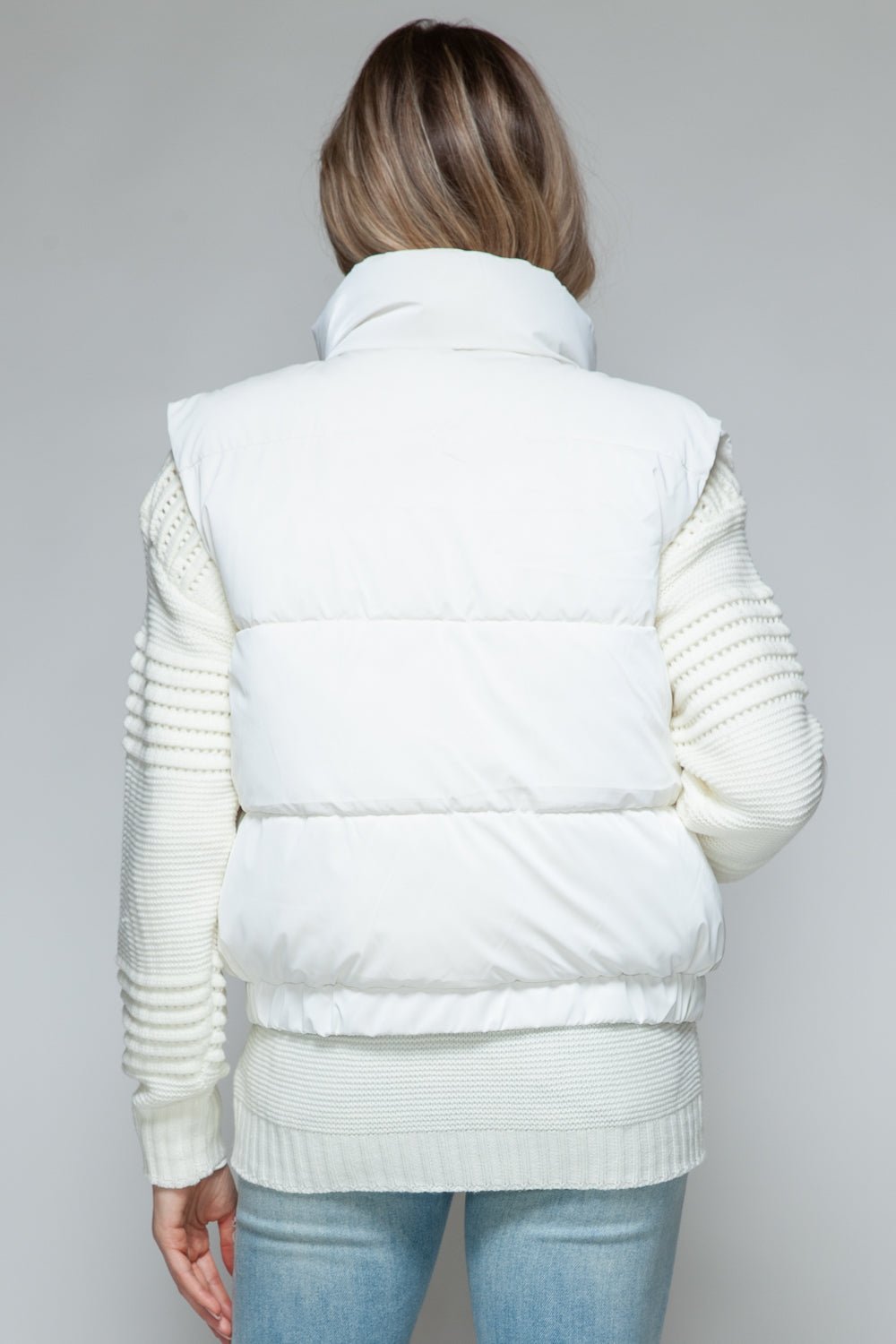 SNOBBISH - Faux Fur Lined Quilted Vest in Off - White