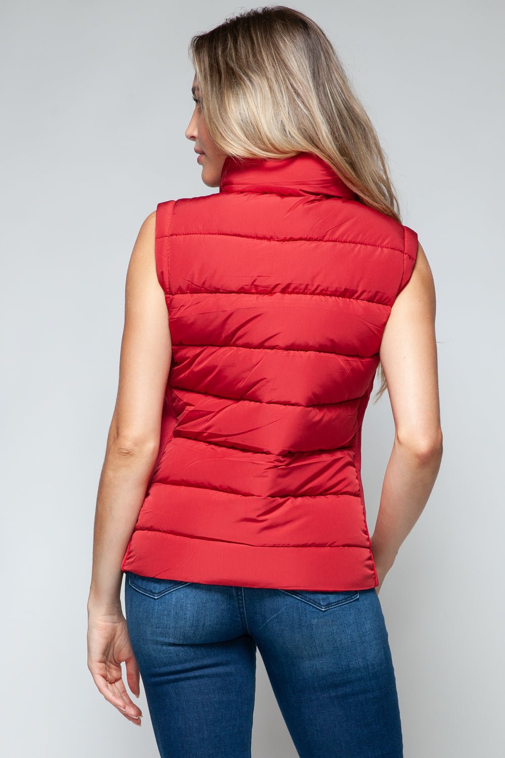 SNOBBISH - Red Zip Up Turtleneck Vest with Pockets