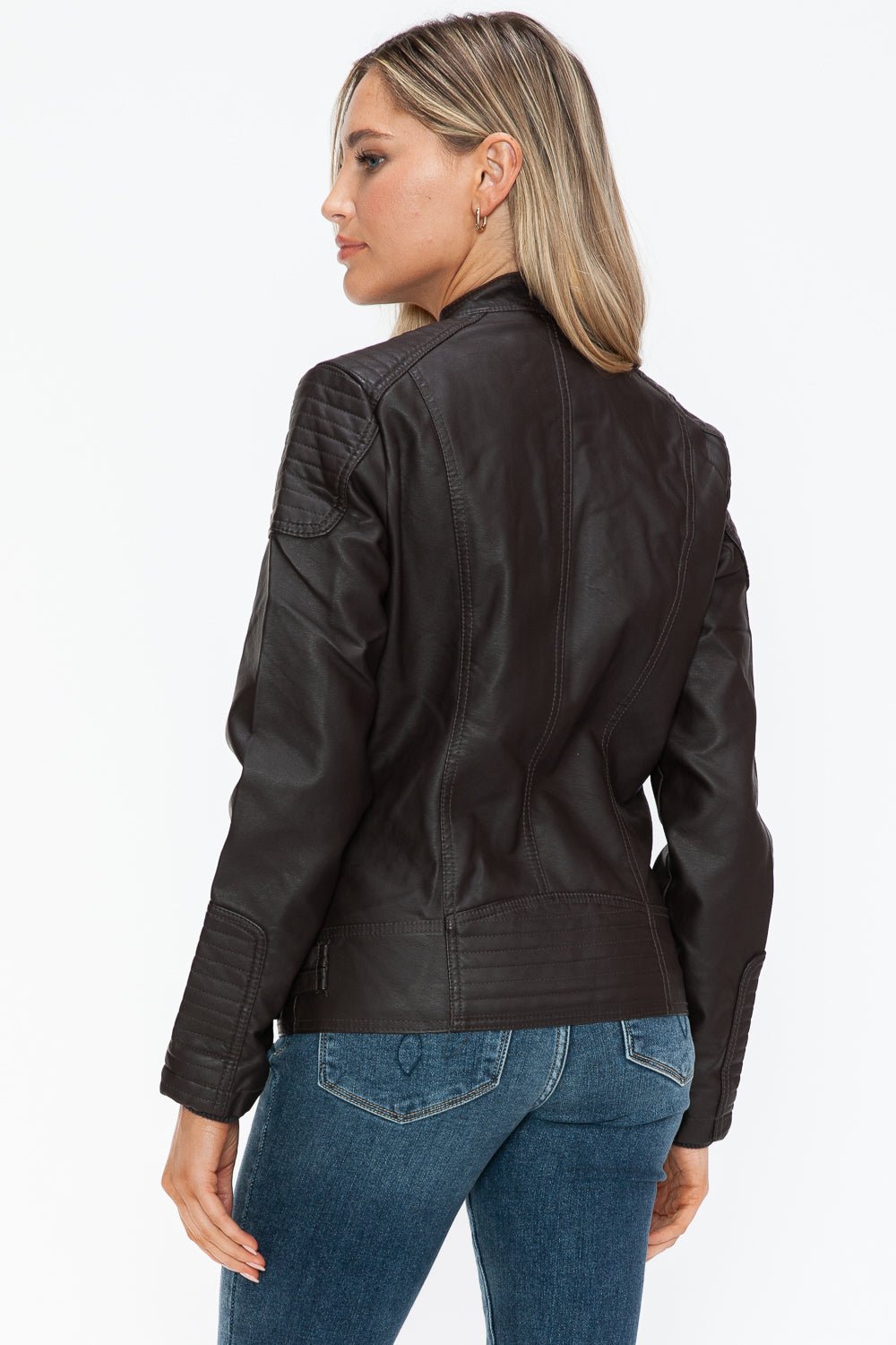 SNOBBISH - Vegan Leather Biker Jacket in Chocolate