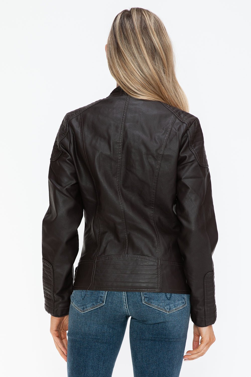 SNOBBISH - Vegan Leather Biker Jacket in Chocolate