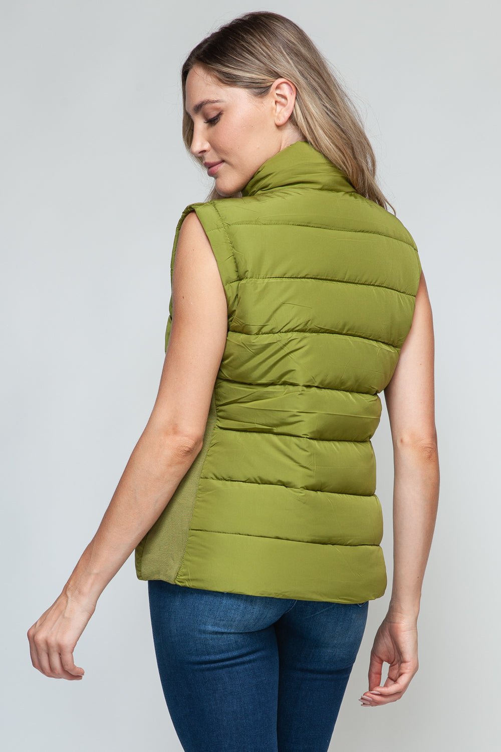 SNOBBISH - Zip Up Turtleneck Vest with Pockets in Cardamom Seed