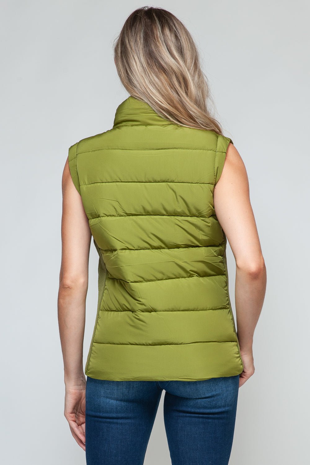 SNOBBISH - Zip Up Turtleneck Vest with Pockets in Cardamom Seed