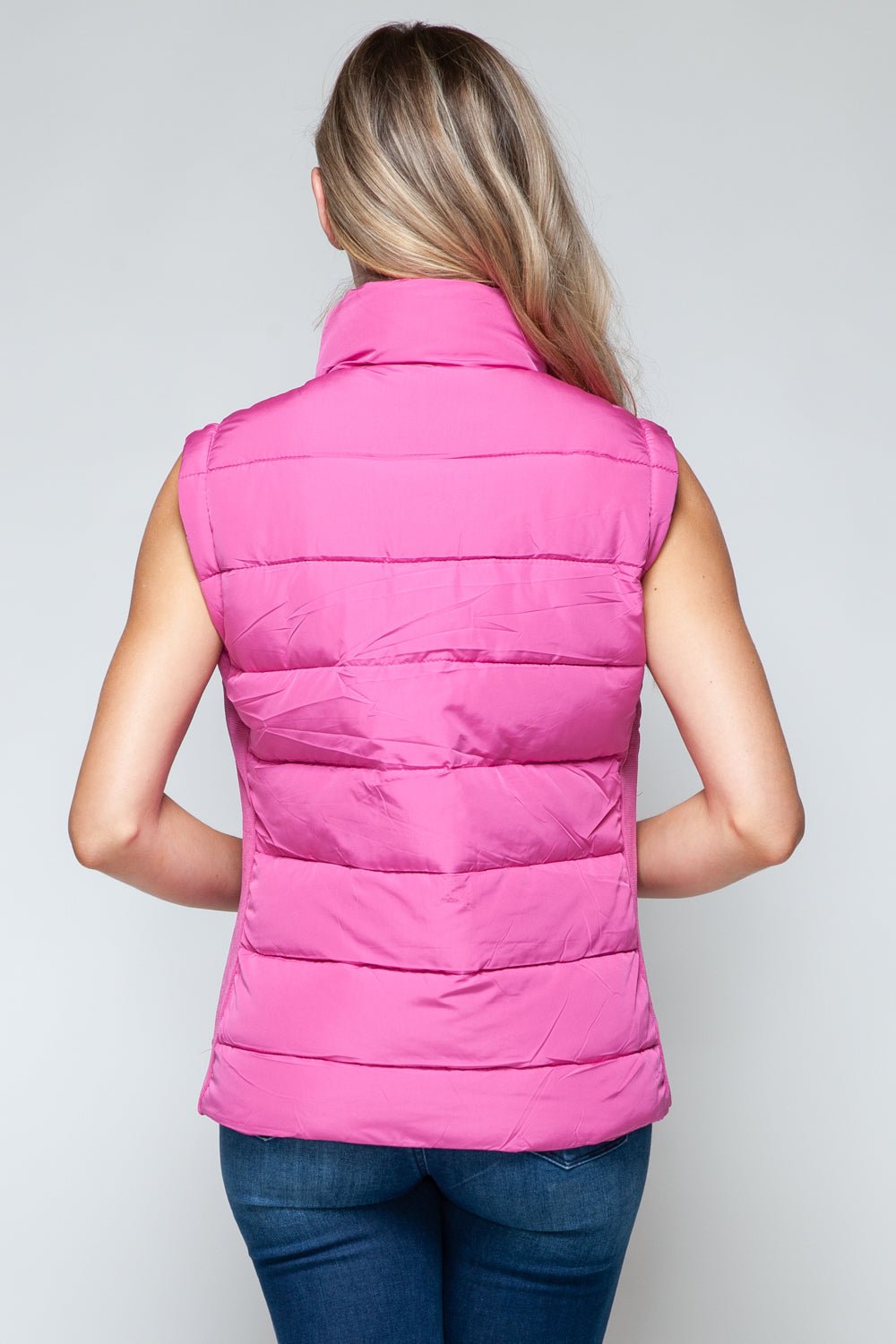 SNOBBISH - Zip Up Turtleneck Vest with Pockets in Rose Violet