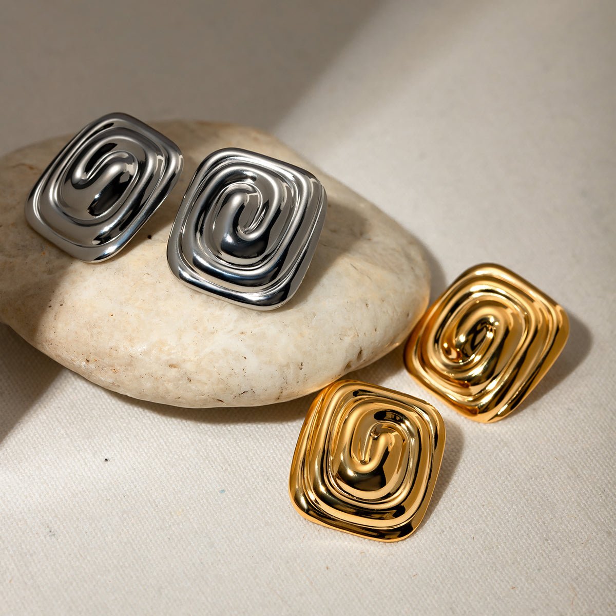 Square Spiral Post EarringsEarringsBeach Rose Co.