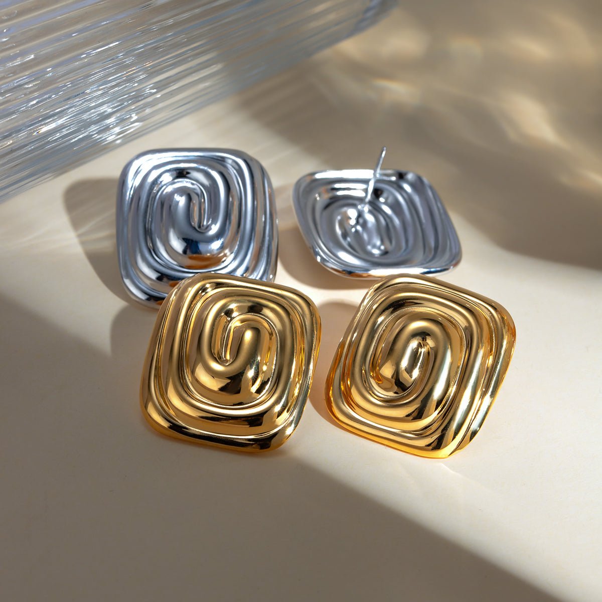 Square Spiral Post EarringsEarringsBeach Rose Co.