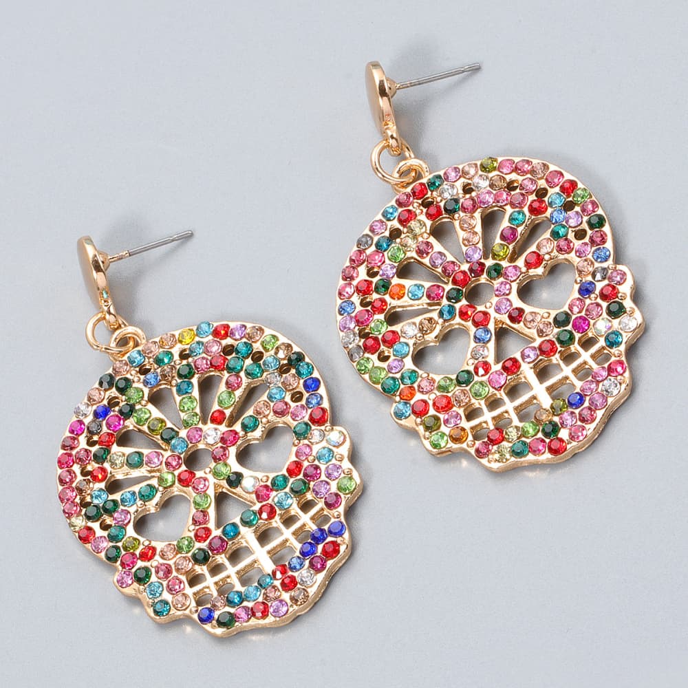 Sugar Skull Rhinestone Dangle EarringsEarringsBeach Rose Co.