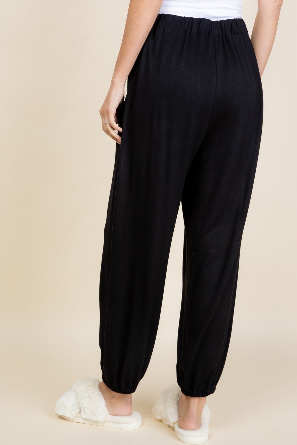 SUPER LADY - Black Relaxed Fit Joggers with Pockets