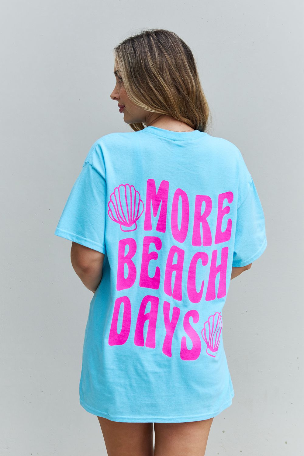 Sweet Claire - More Beach Days Oversized Graphic T - Shirt in Aqua