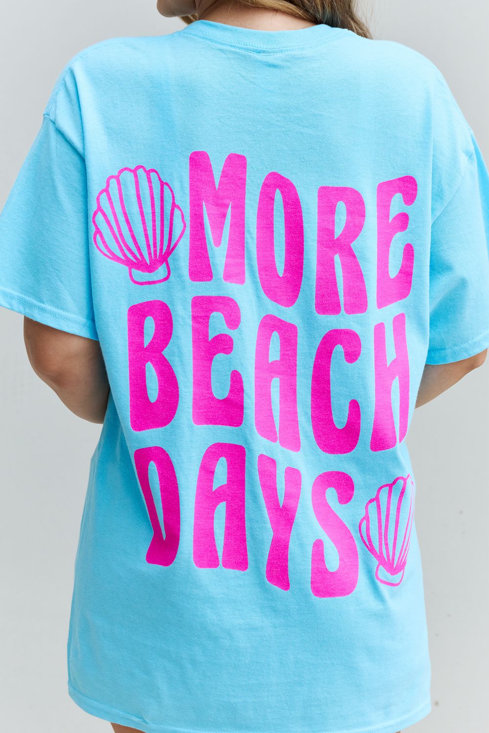 Sweet Claire - More Beach Days Oversized Graphic T - Shirt in Aqua