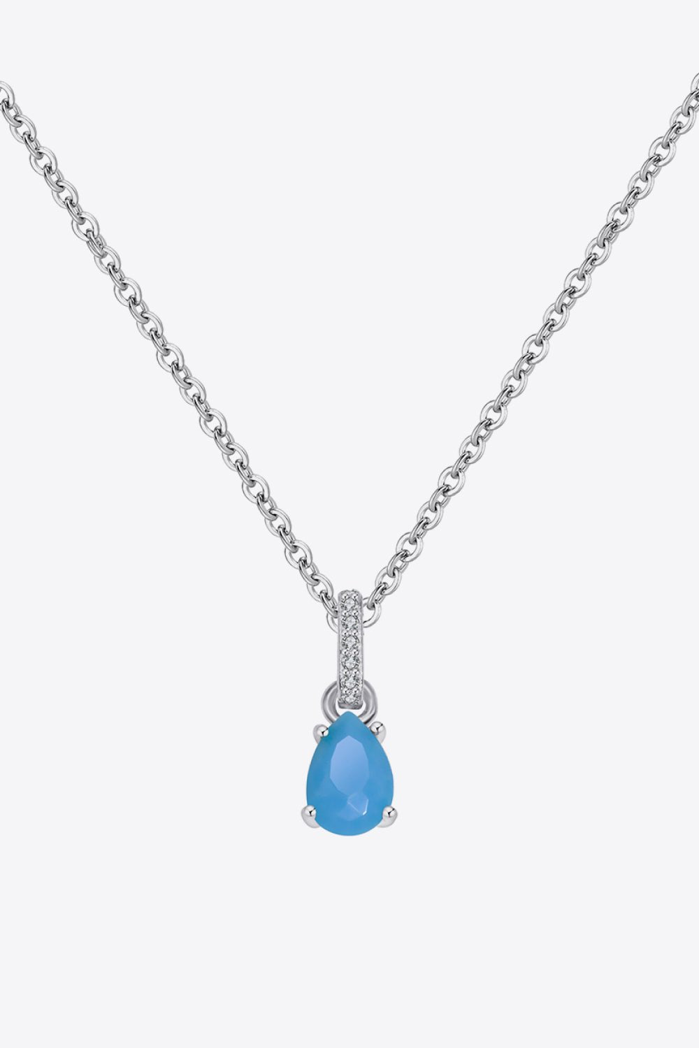 Teardrop Turquoise & Zircon Pendant NecklaceNecklaceBeach Rose Co.