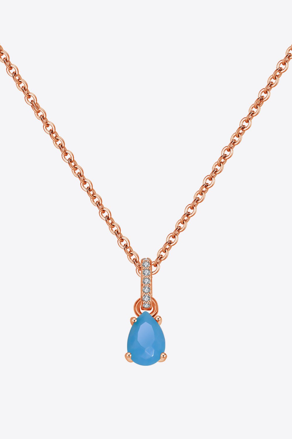 Teardrop Turquoise & Zircon Pendant NecklaceNecklaceBeach Rose Co.