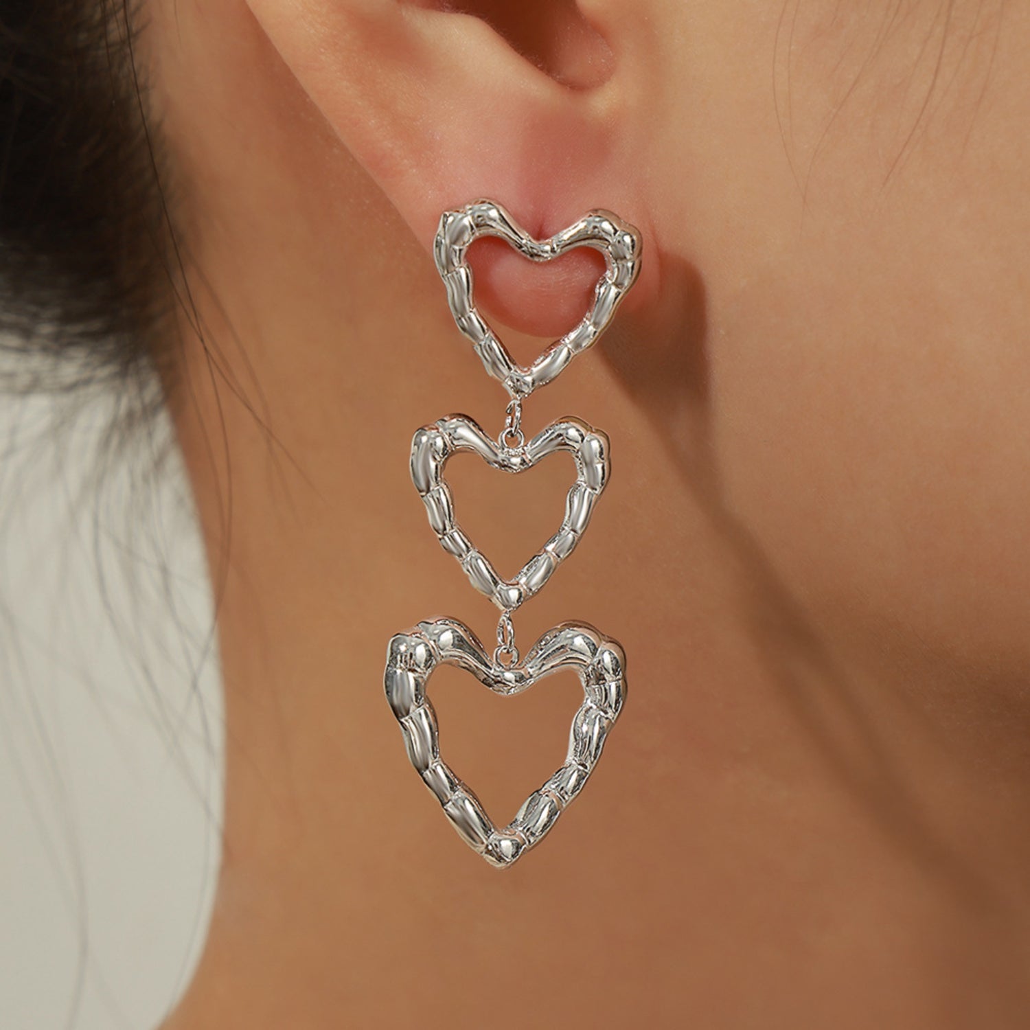 Triple Heart Dangle EarringsEarringsBeach Rose Co.