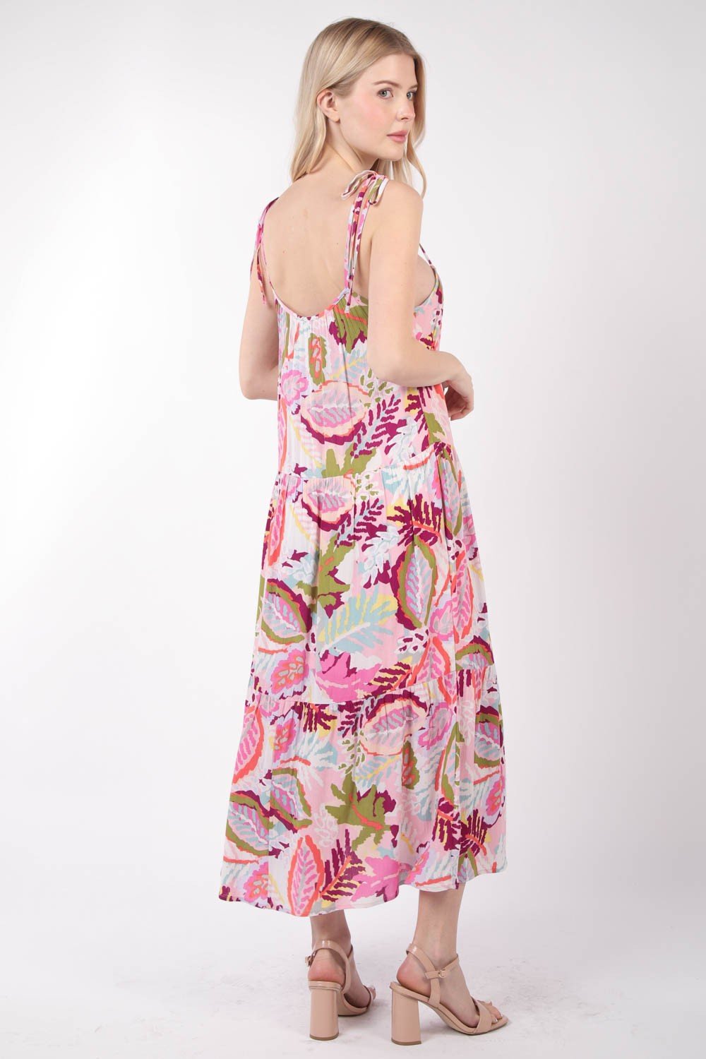 Tropical Print Cami Midi Dress in Pink MixMidi DressVery J