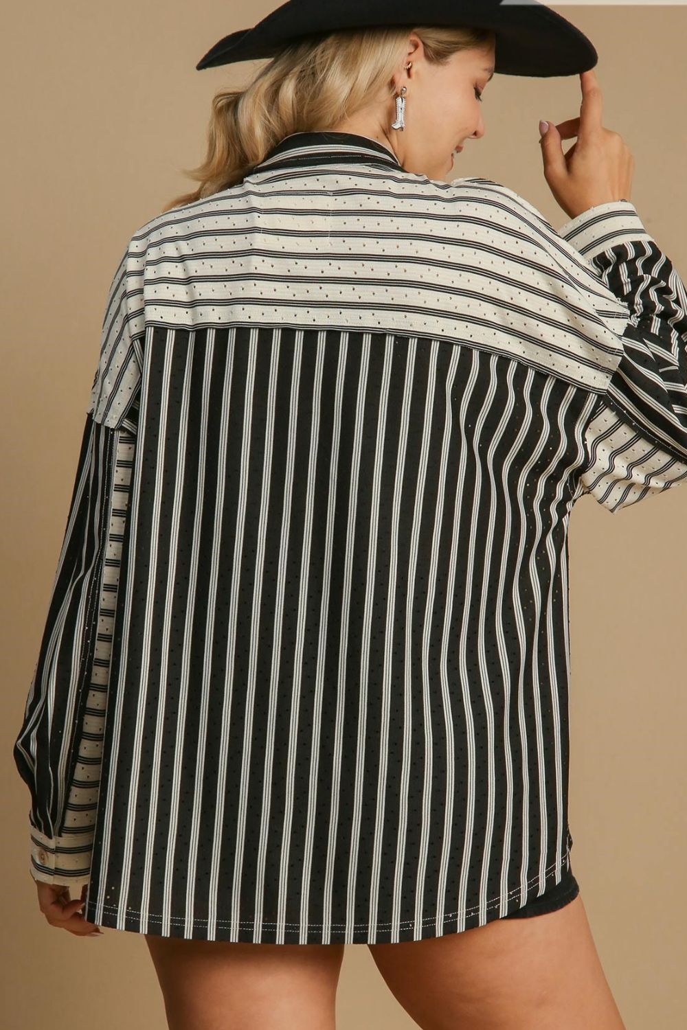 UMGEE - Black Monochrome Mix Button - Up Top