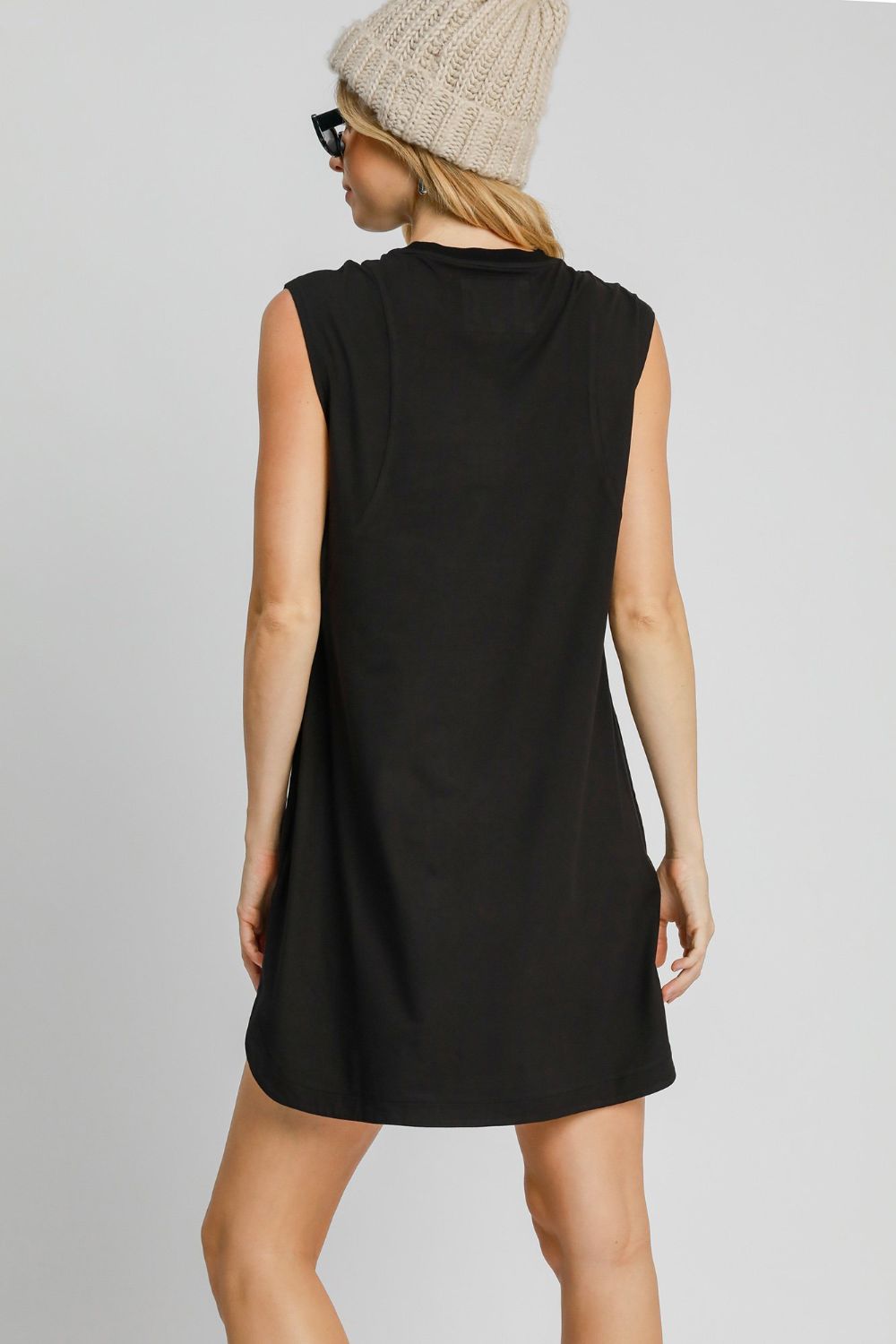 UMGEE - Black Sleeveless High - Low Hem Mini Dress