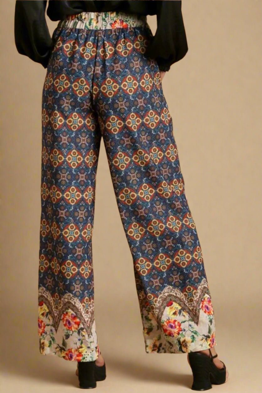 UMGEE - Boho Border Print Pants – Indigo Floral