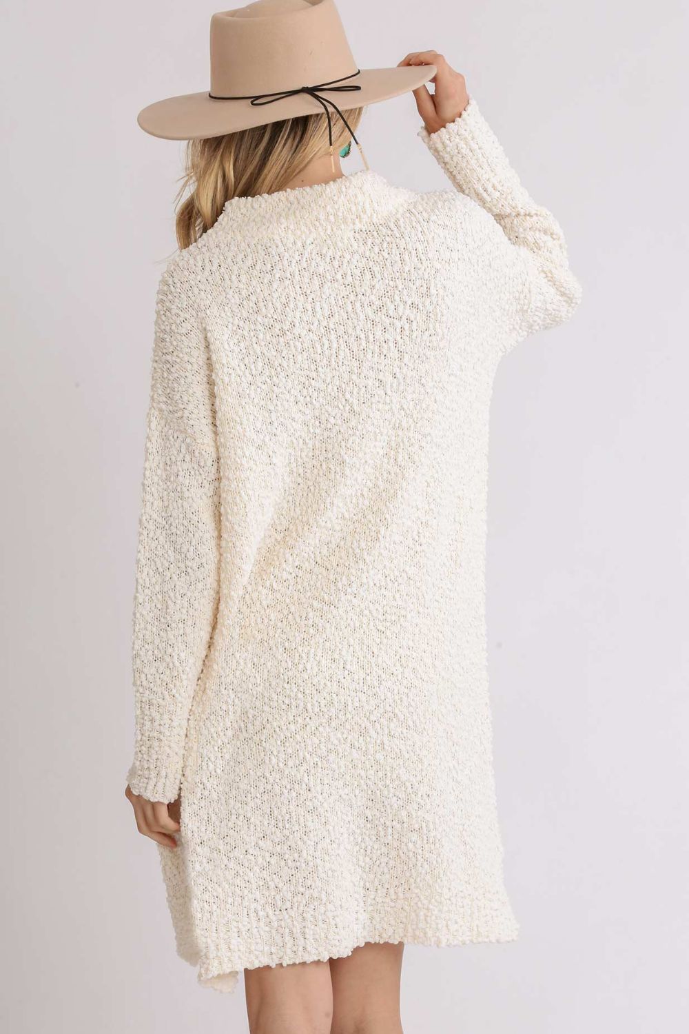 UMGEE - Bouclé Turtleneck Sweater Mini Dress in Cream