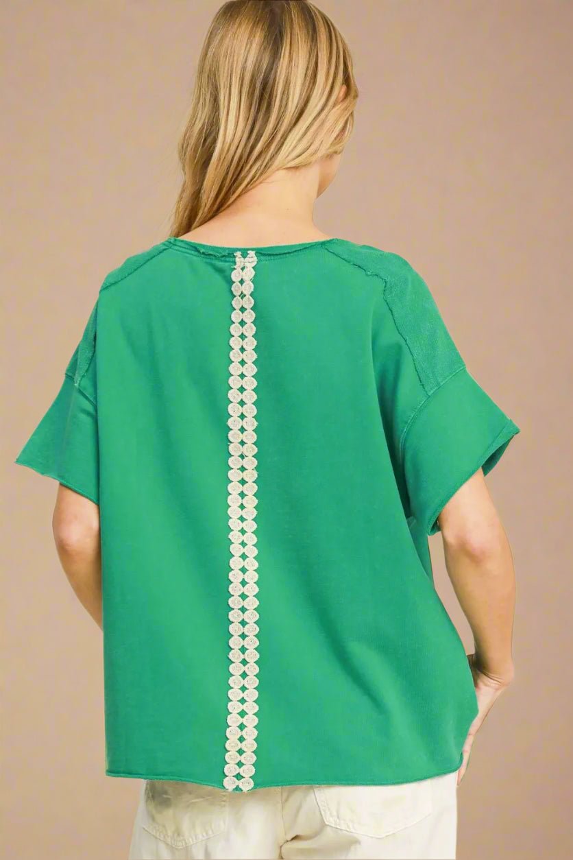 UMGEE - Green Crochet Peace Sign Tee