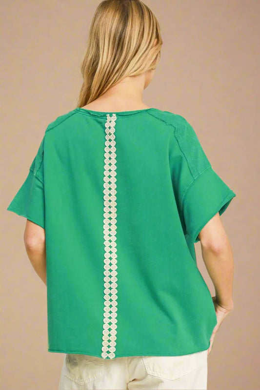 UMGEE - Green Crochet Peace Sign Tee