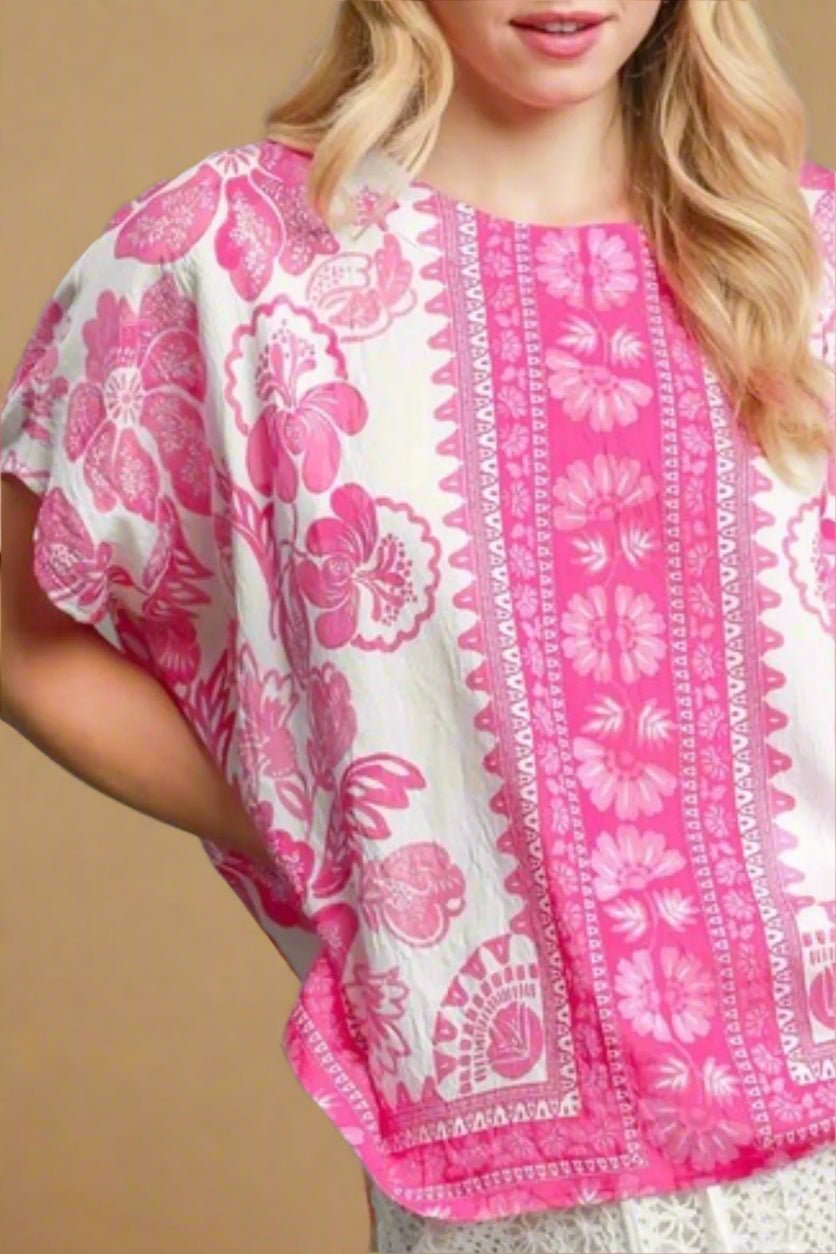 UMGEE - Hot Pink Oasis Caftan Top
