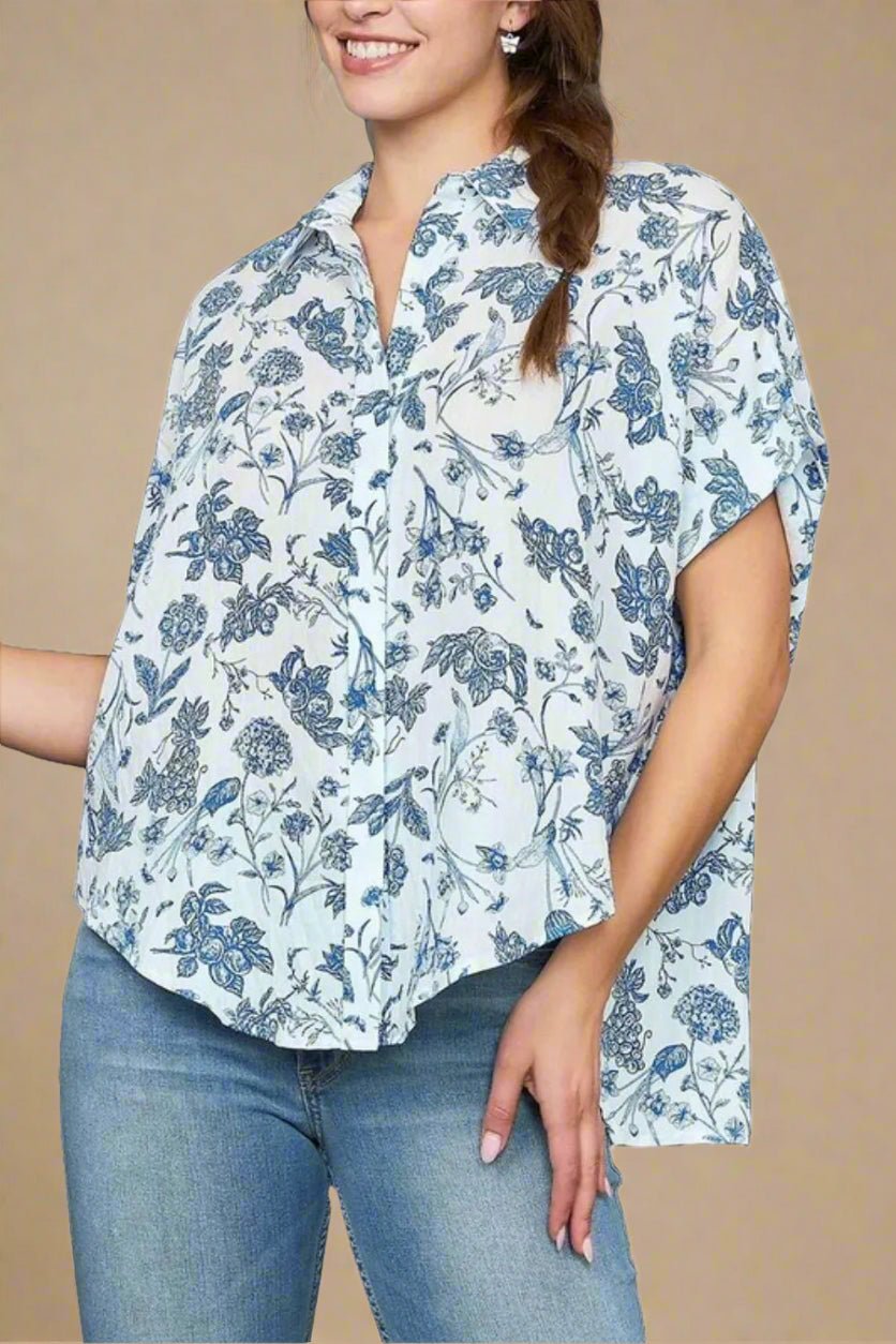 UMGEE - Indigo Garden Button - Down