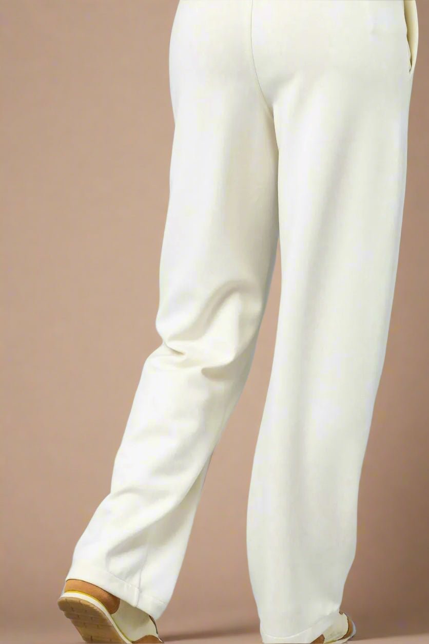 UMGEE - Ivory High Waisted Straight Leg Trousers