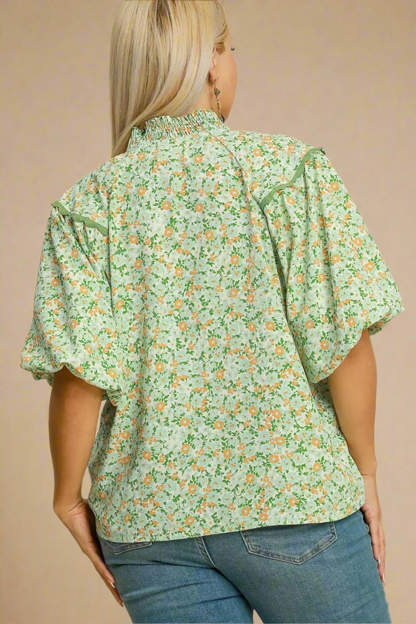 UMGEE - Meadow Breeze Blouse – Green Floral