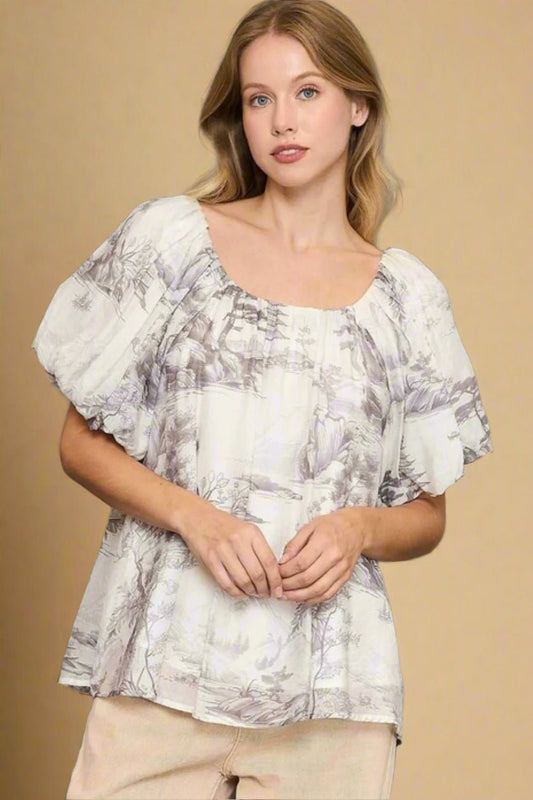 UMGEE - Misty Meadow Puff Sleeve Top