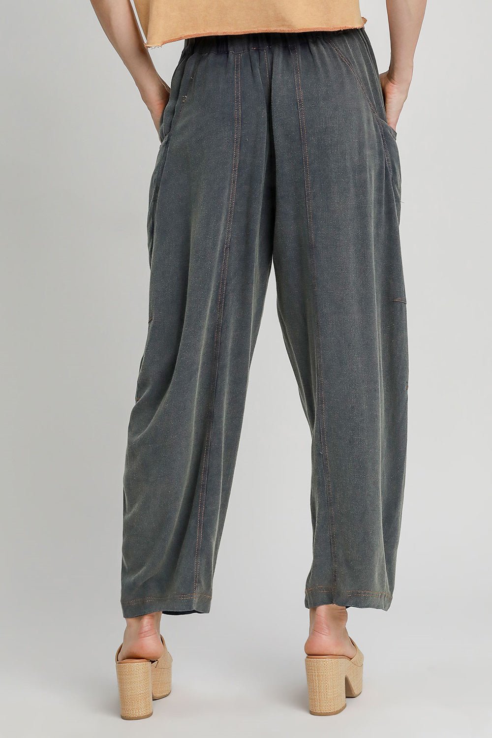 UMGEE - Navy Elastic Waist Baggy Fit Pants