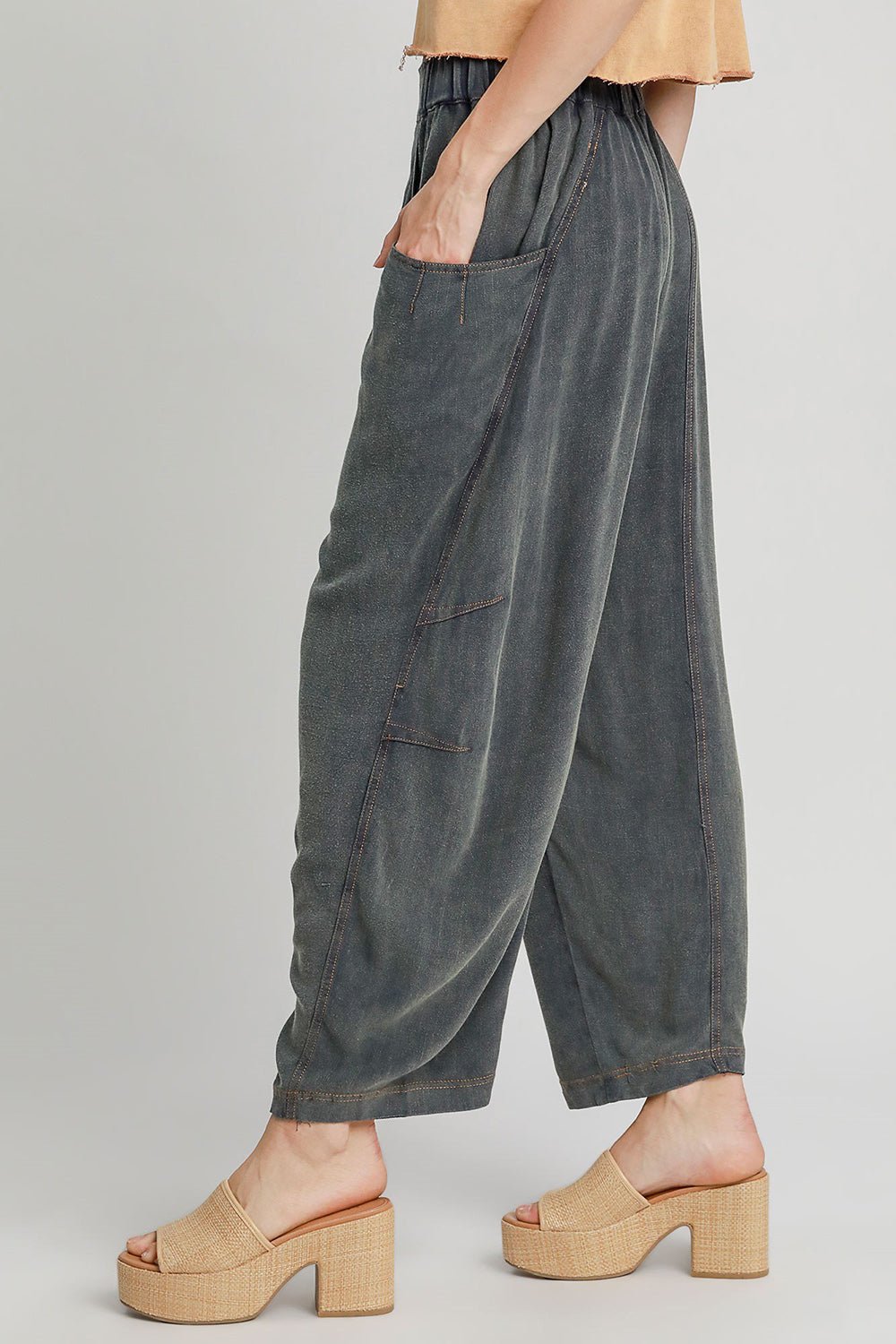 UMGEE - Navy Elastic Waist Baggy Fit Pants