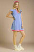UMGEE - Periwinkle Flutter Sleeve Polo Mini Dress