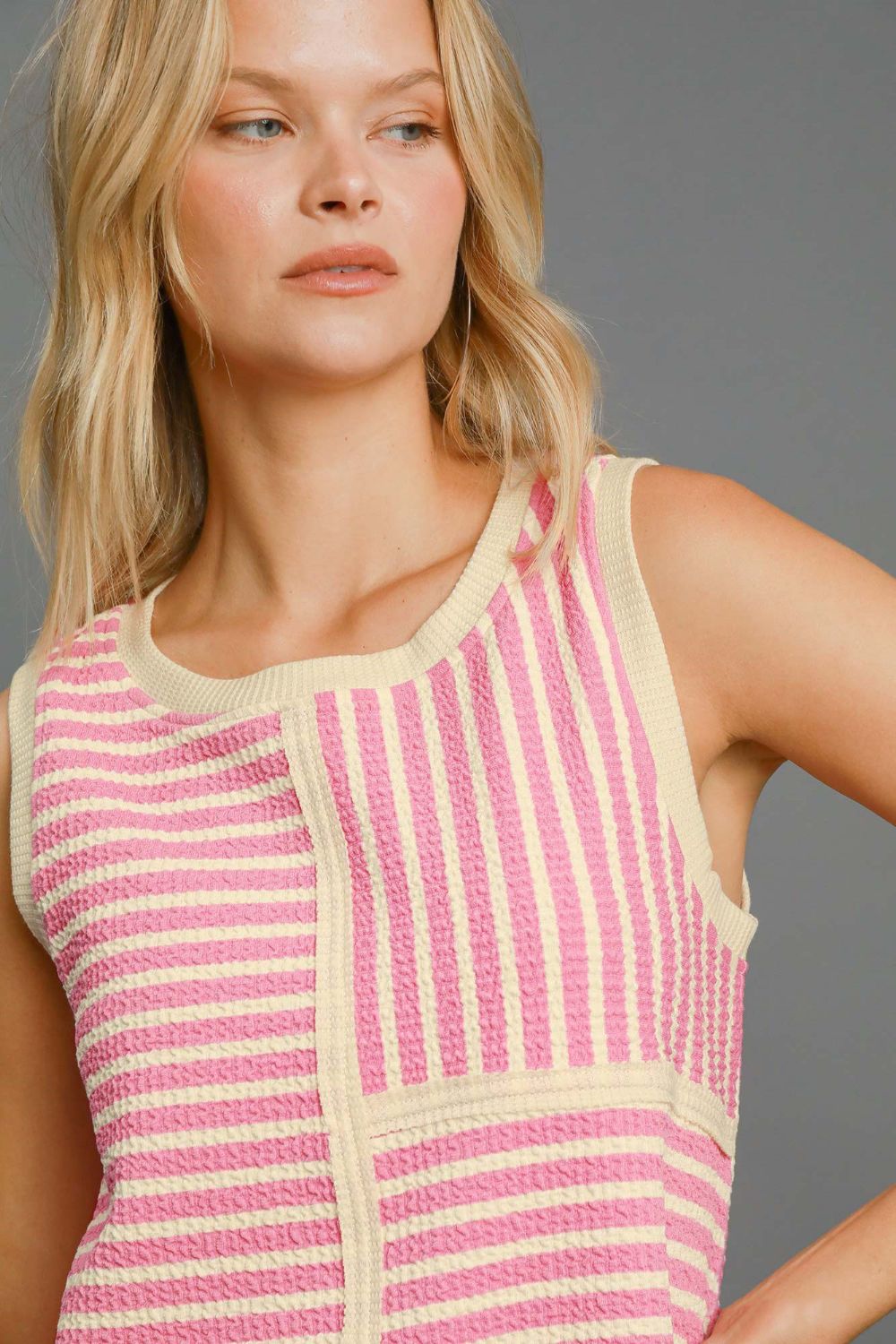 UMGEE - Pink Striped Tank Top