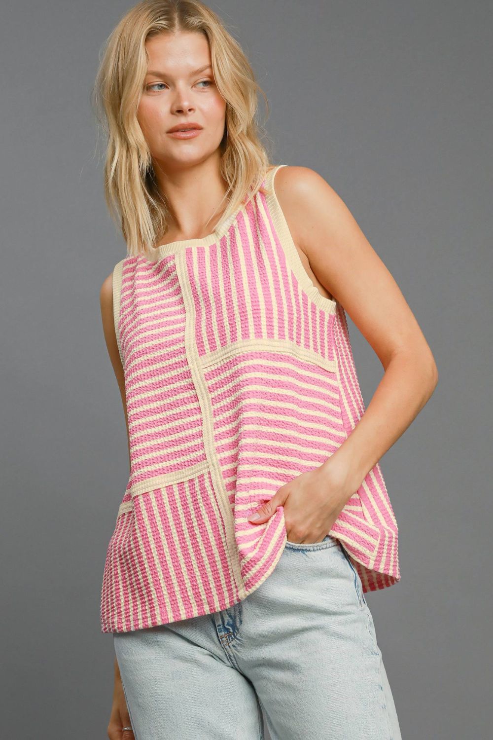 UMGEE - Pink Striped Tank Top