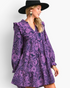 UMGEE - Purple Paisley Mini Dress with Ruffle Trim