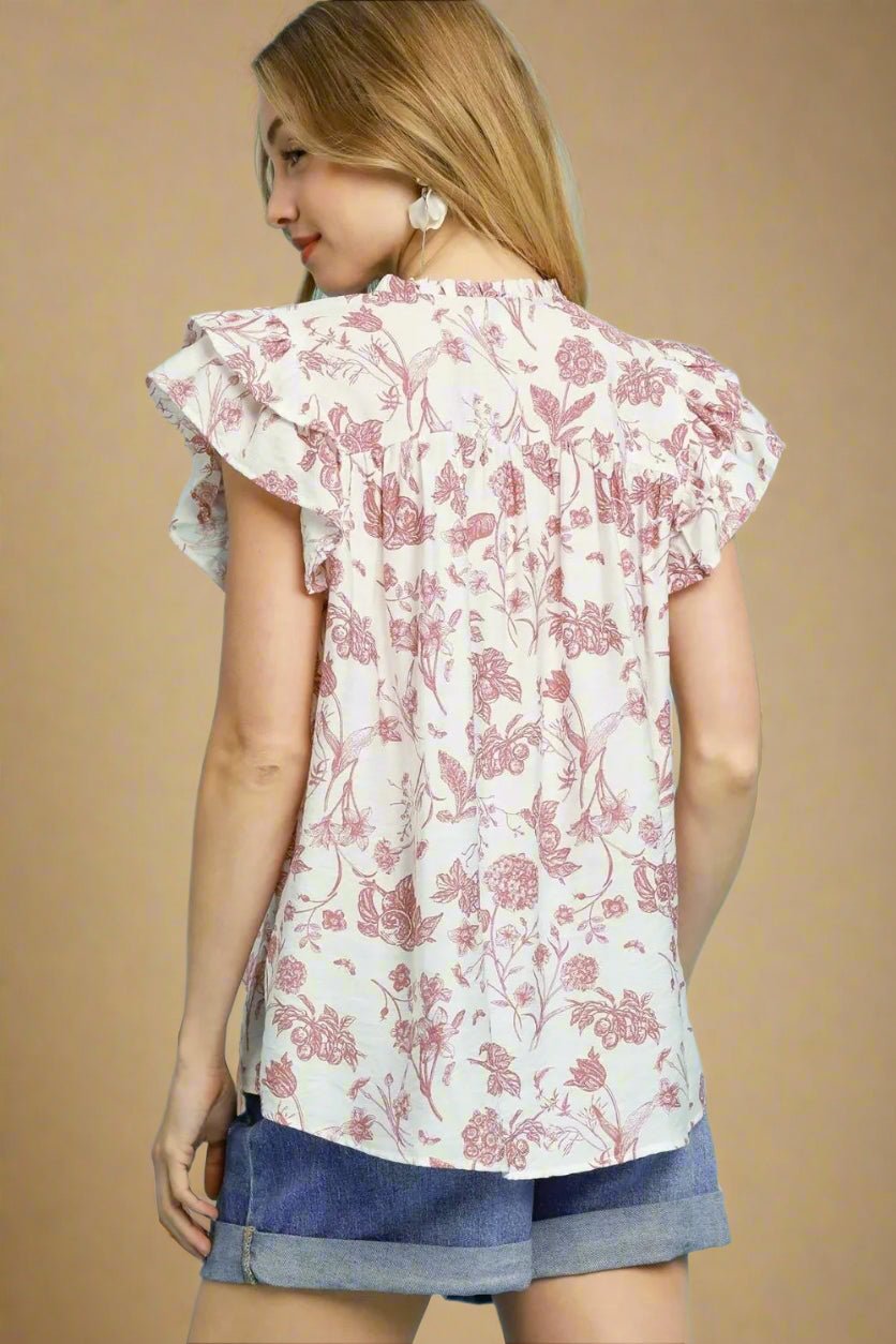 UMGEE - Rosewood Ruffle Smocked Blouse