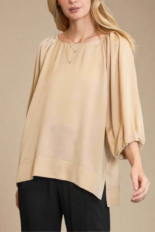 UMGEE - Sandstone Balloon Sleeve Blouse