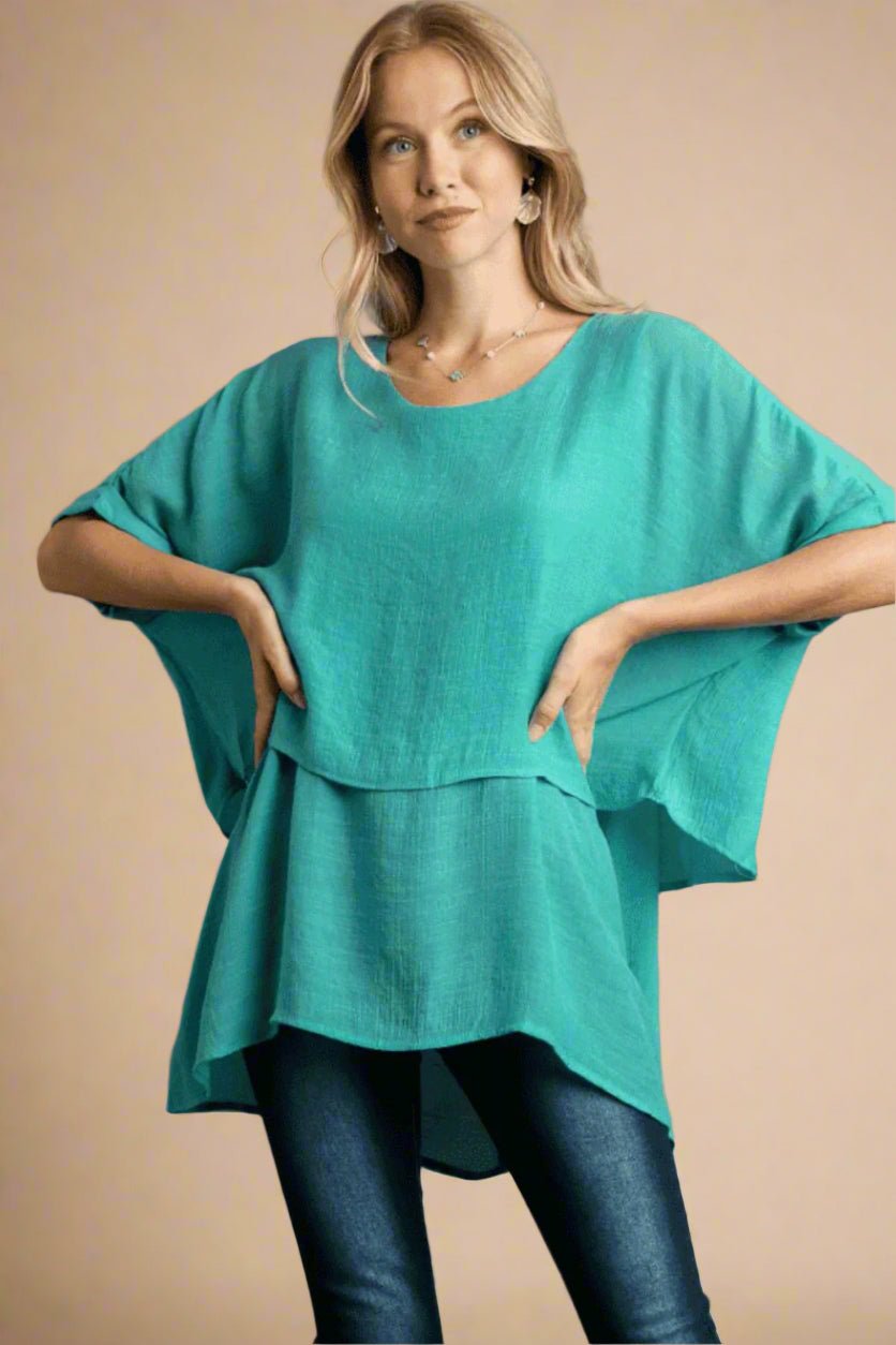 UMGEE - Turquoise Layered Flowy Top