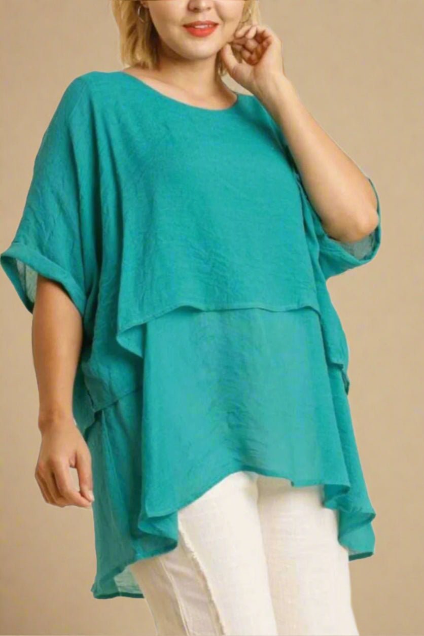 UMGEE - Turquoise Layered Flowy Top