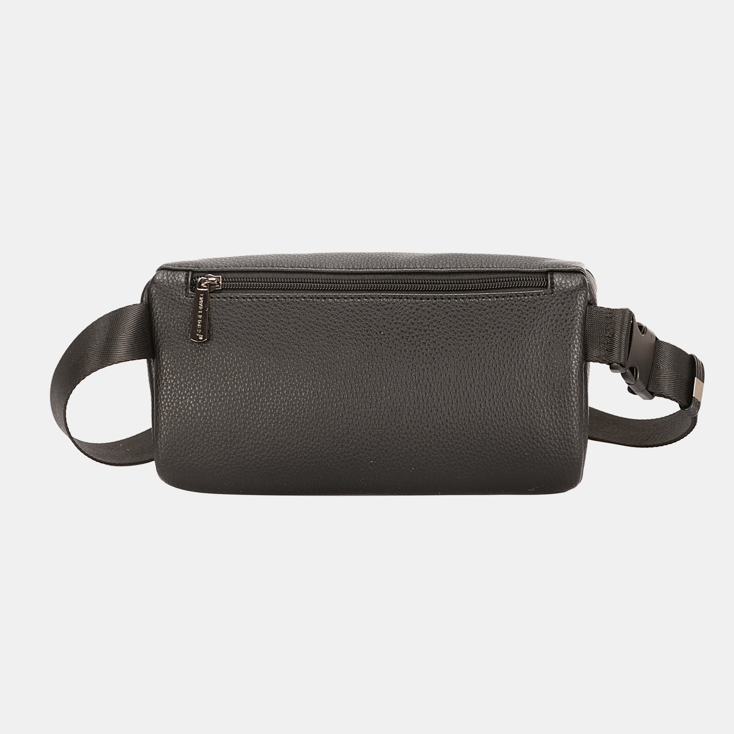 Vegan Leather Double Zipper Adjustable Belt Bag in BlackBelt BagDavid Jones