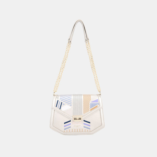 Vegan Leather Geometric Print Crossbody BagHandbagDavid Jones