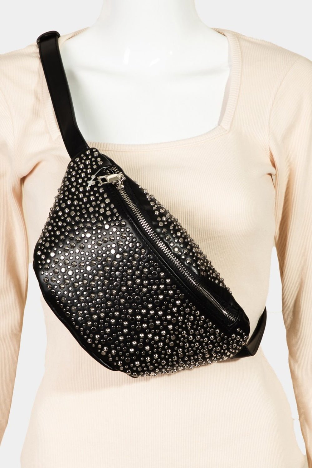 Vegan Leather Studded Sling BagSling BagFame