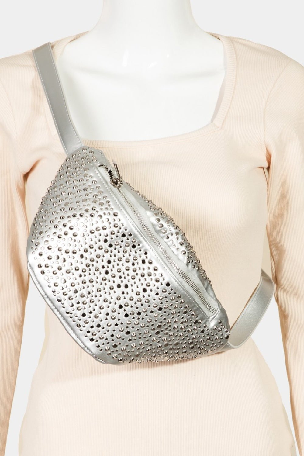 Vegan Leather Studded Sling BagSling BagFame