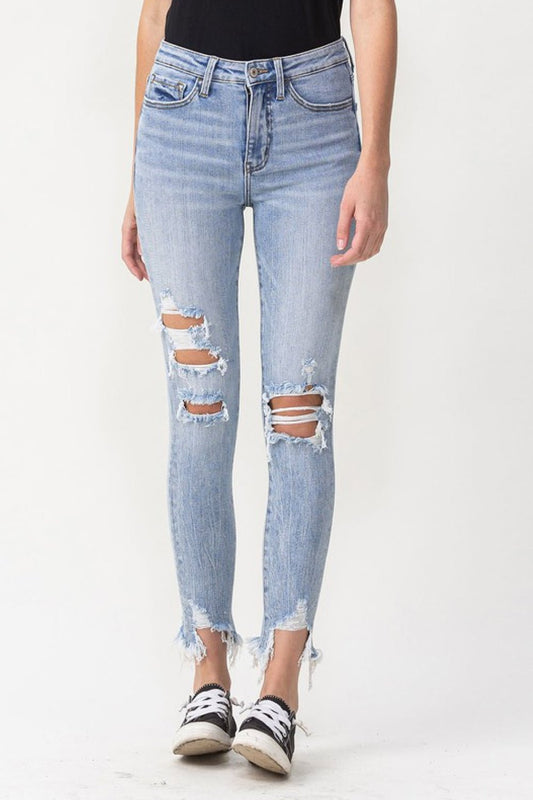 VERVETLight Wash Distressed High Rise Skinny Jeans