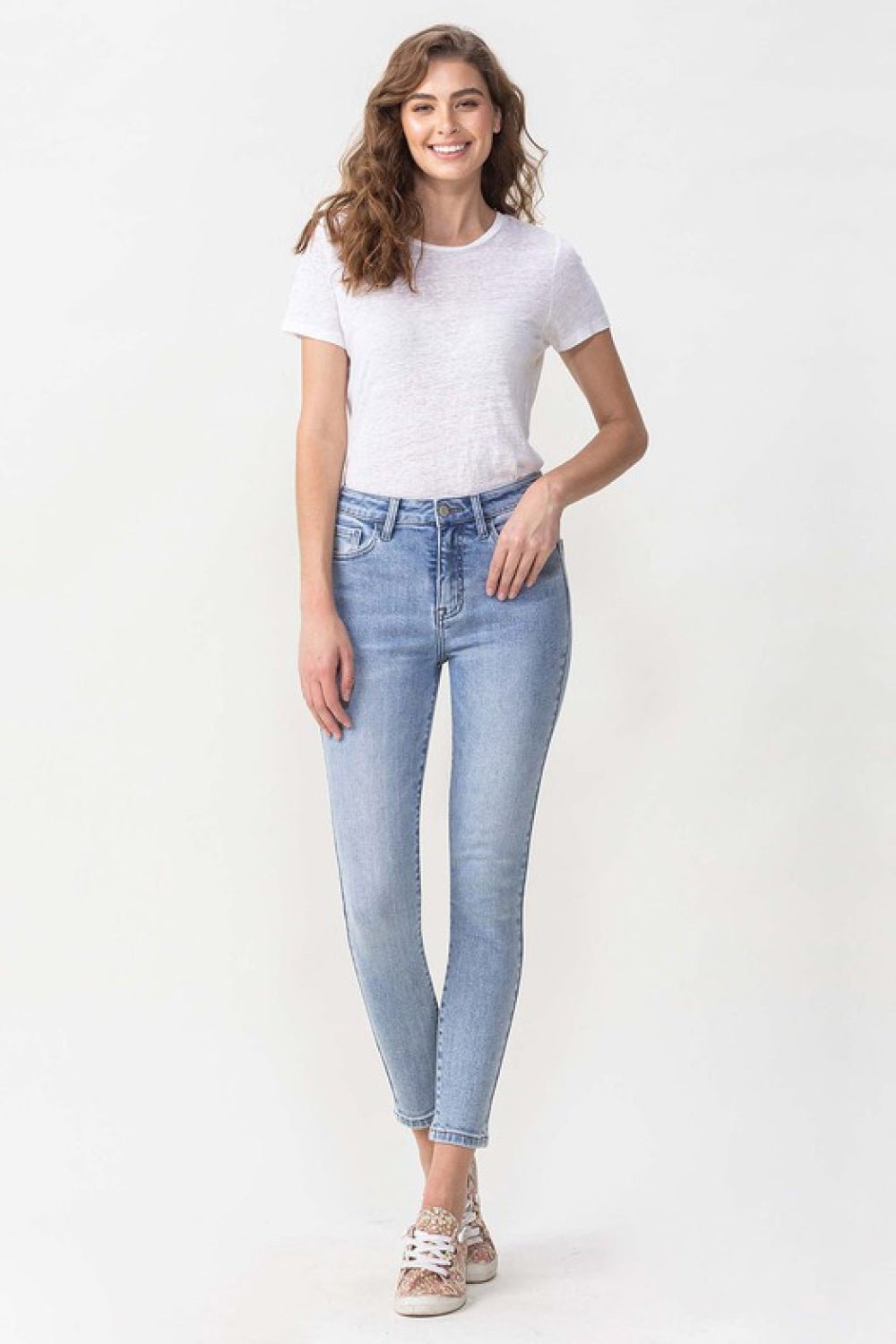 VERVETLight Wash High Rise Crop Skinny Jeans