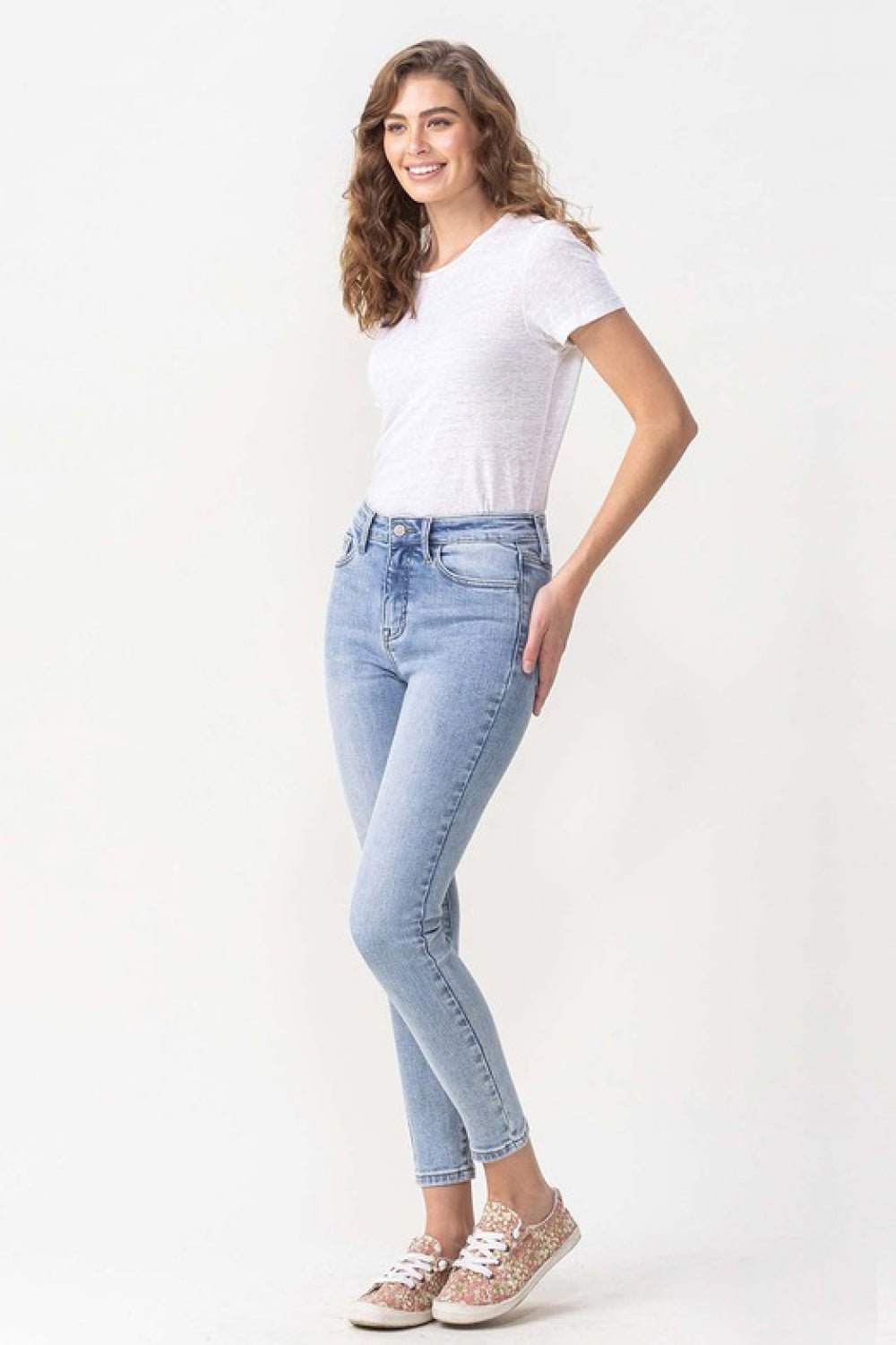 VERVETLight Wash High Rise Crop Skinny Jeans