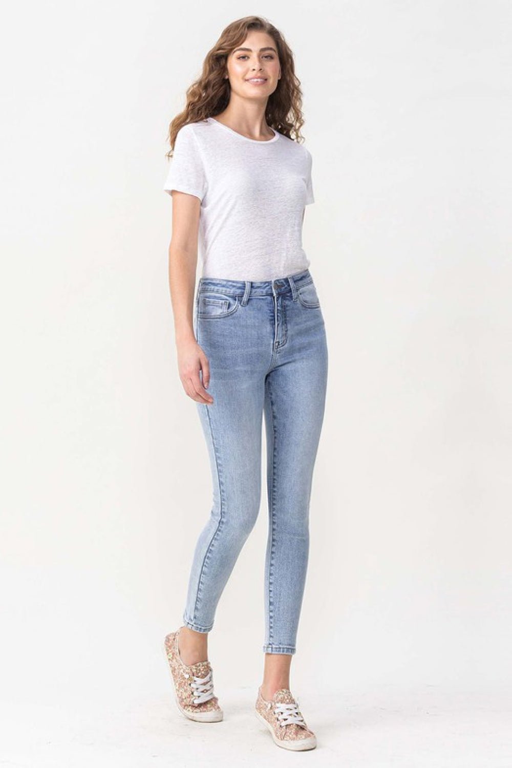 VERVETLight Wash High Rise Crop Skinny Jeans