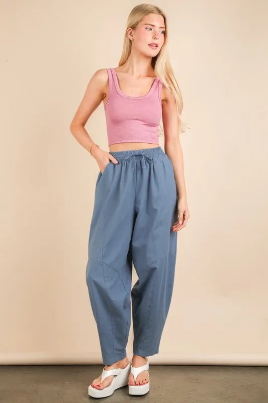 Very J - Dusty Blue Cotton Utility Pants