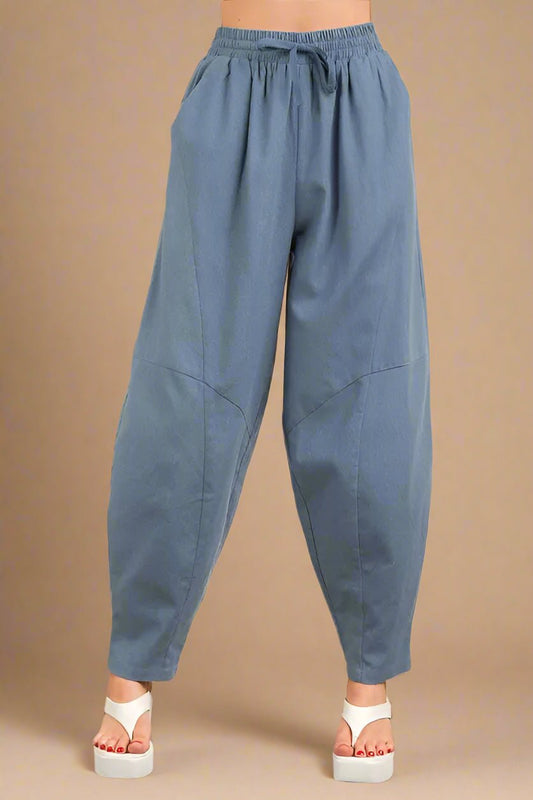 Very J - Dusty Blue Cotton Utility Pants