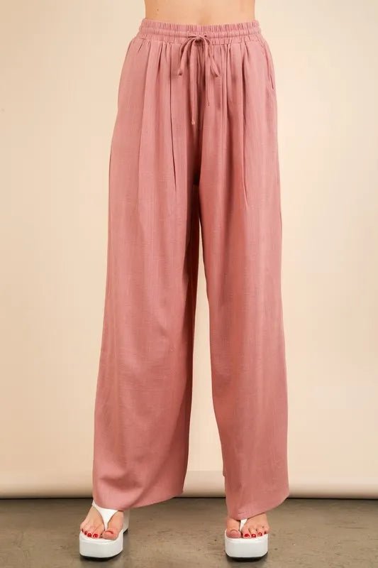 Outfit Ideas Dusty Rose Dusty Pink Pants Outfit Textured Crop Top